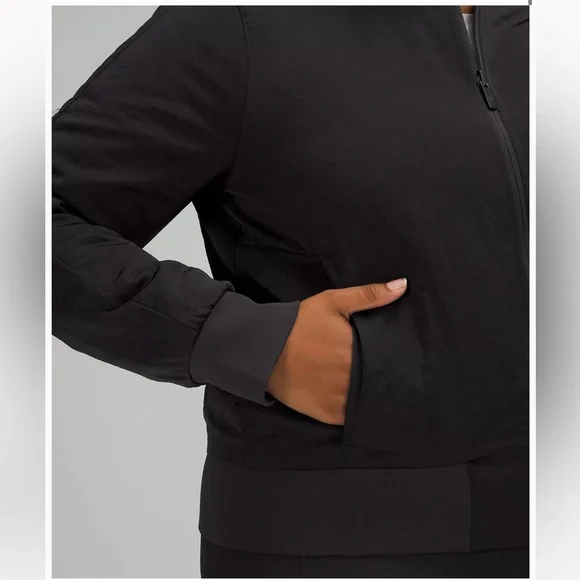 Lululemon Non-Stop Bomber Jacket Reversible Coat Black Release 2022 Size 6 - Picture 4 of 10